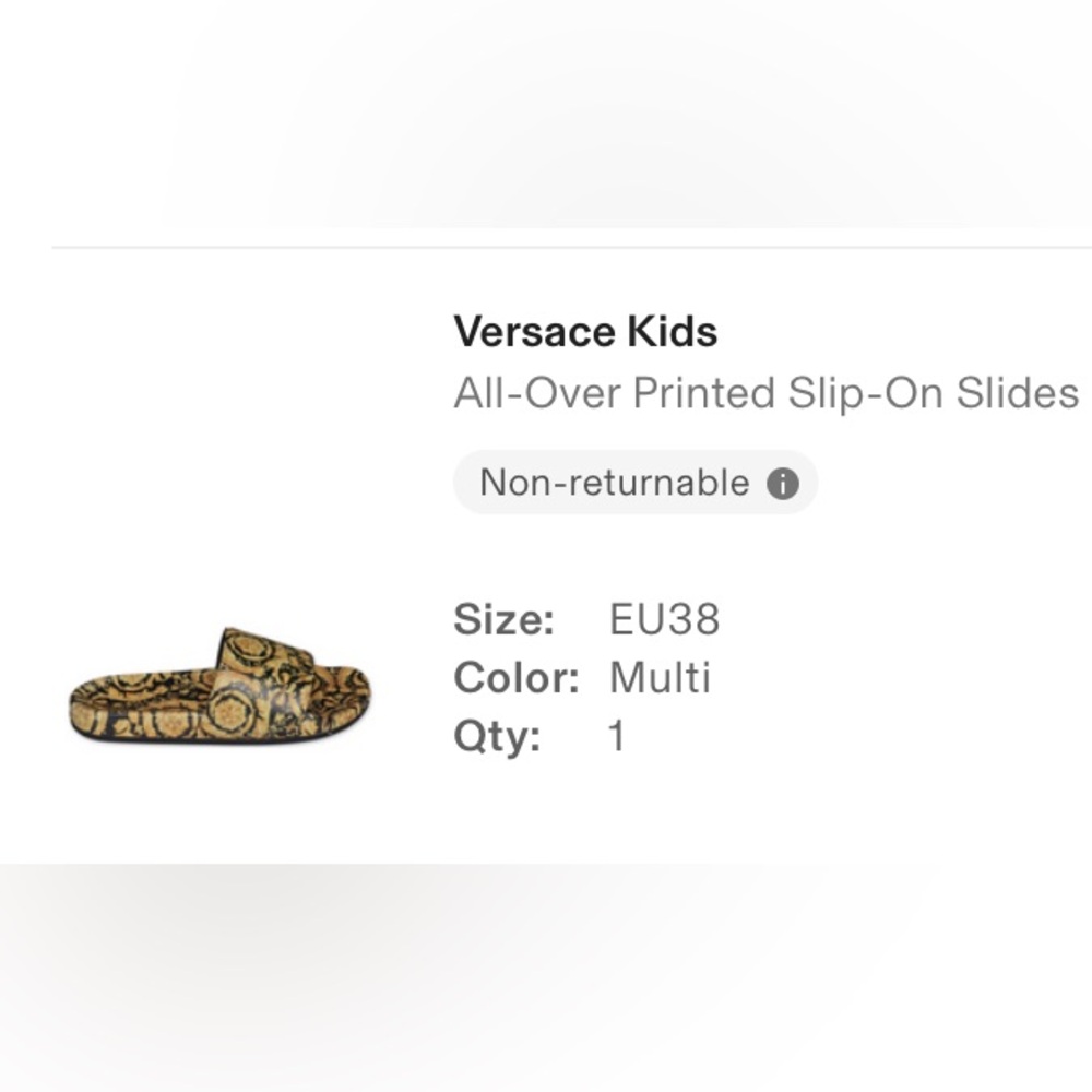 Versace kids slides. Will fit 6 1/2 -7 female adult - Picture 3 of 3